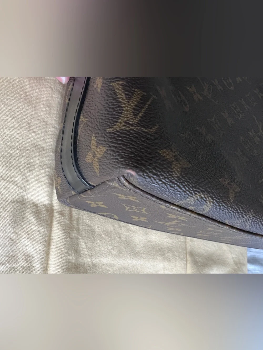 Authentic Louis Vuitton Macassar Kitan Crossbody Tote Bag